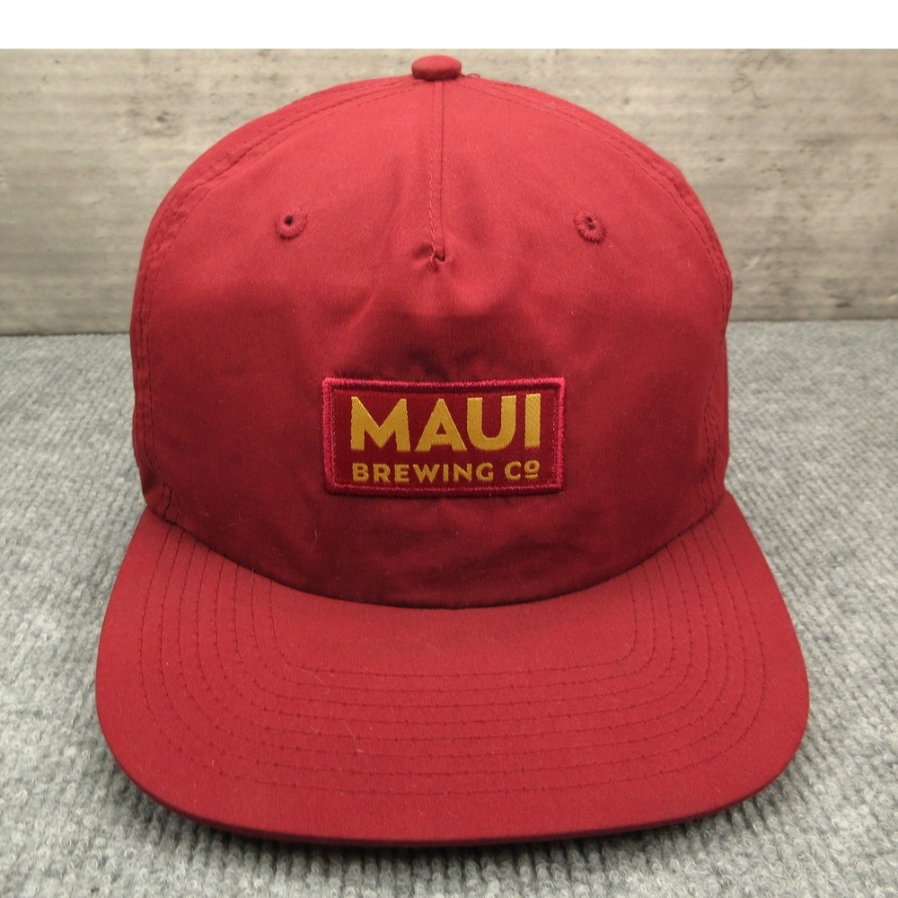 Maui Brewing Co Hat Cap Mens Snapback Red Hawaii Surf Beer Aesthetic